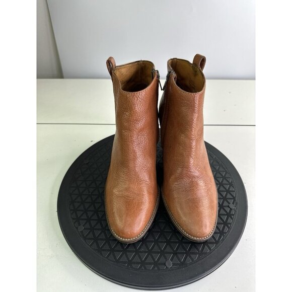 Madewell Brown Leather Zip Ankle Boots Women Size 6 Style 03822 - Picture 2 of 10